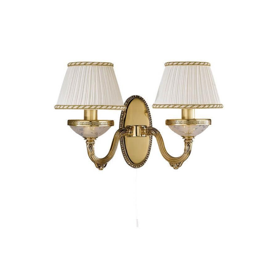 Aplica de perete clasica cu 2 brate din alama design italian 6502