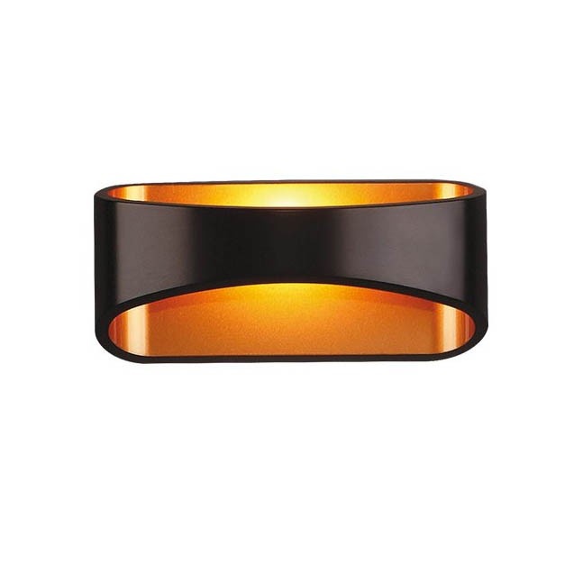 Aplica de perete LED Hugo negru/auriu W0054 MX