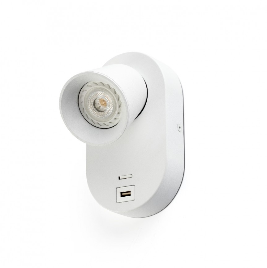Aplica perete moderna cu USB charger CORB alba 40135