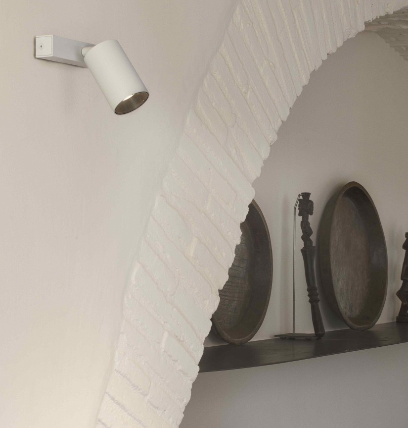 Aplica perete / tavan cu spot directionabil design modern STAN 1L alba