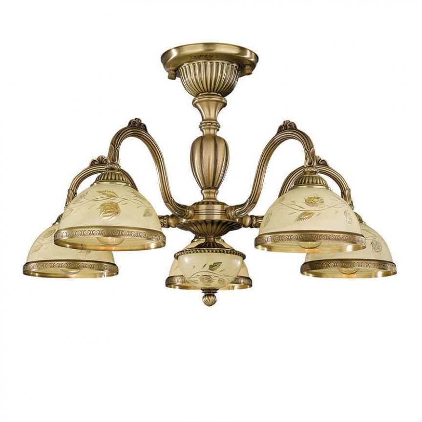 Lustra aplicata din alama cu sticla decorata design italian 5 6208