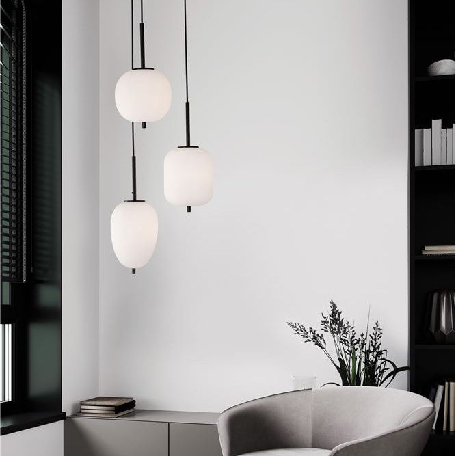 Lustra cu 3 pendule modern Lato negru