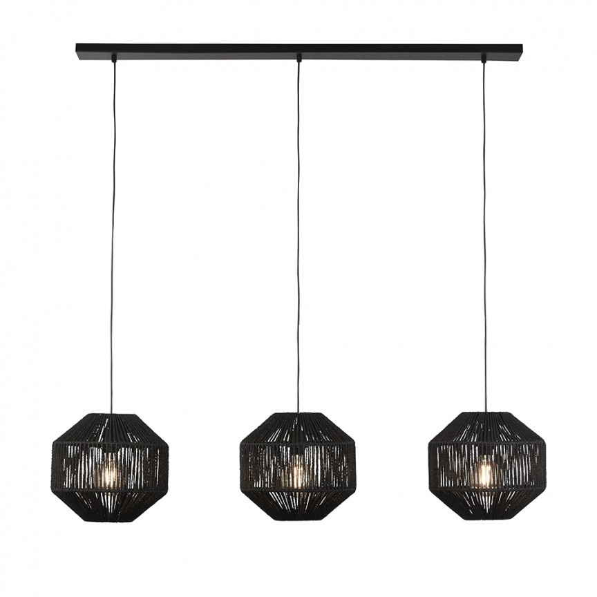 Lustra modena cu 3 pendule Wicker 11201-3BK SRT