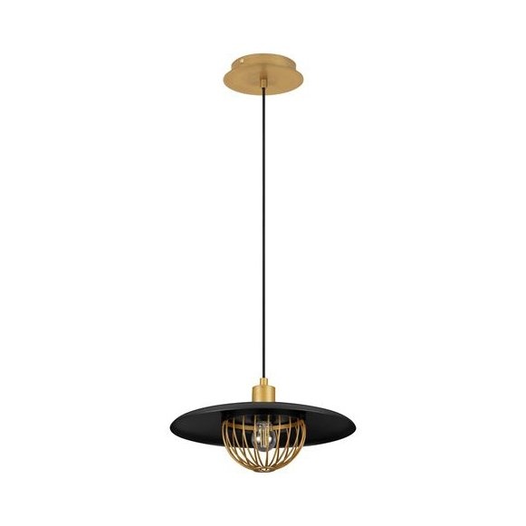 Lustra /Pendul metalic design modern FOX negru/auriu