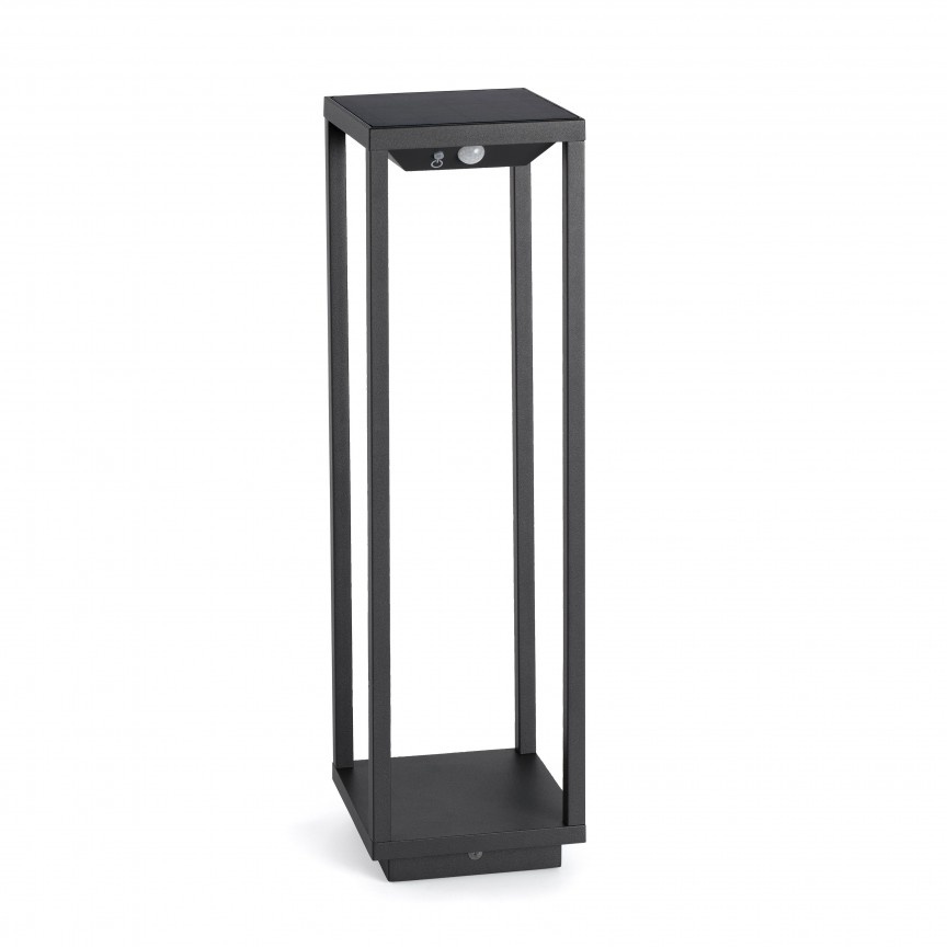 Stalp LED solar iluminat exterior cu senzor de miscare IP54 SAURA