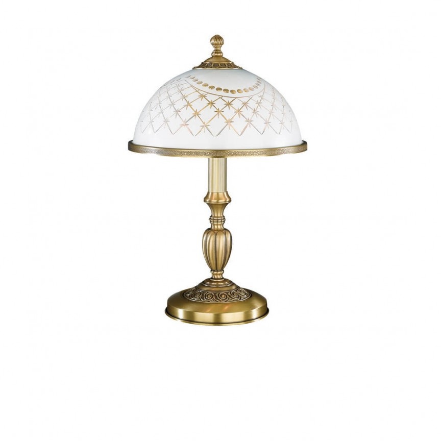 Veioza, lampa de masa clasic design italian din alama, sticla 7002 RA-P. 7002 M