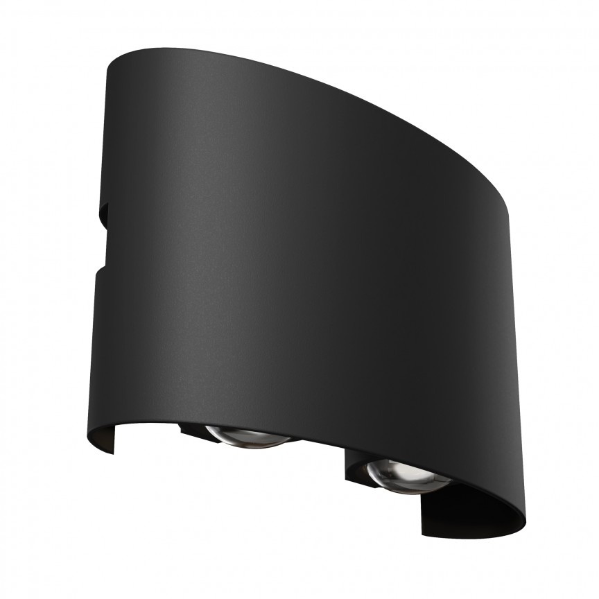 Aplica de perete exterior cu iluminat arhitectural IP54 LED Strato negru