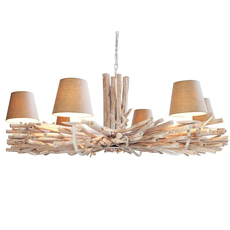 Candelabru natural si modern din ramuri cu 5 brate, Euphoria A-35954 VC