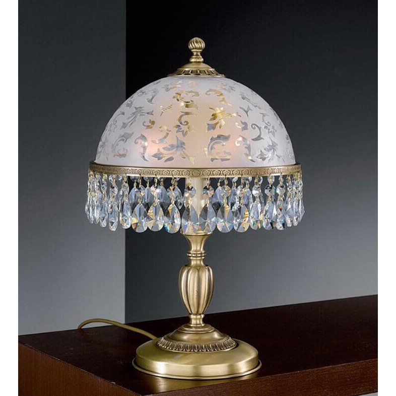 Lampa de masa design clasic realizata manual din alama si Cristal Scholer 6200