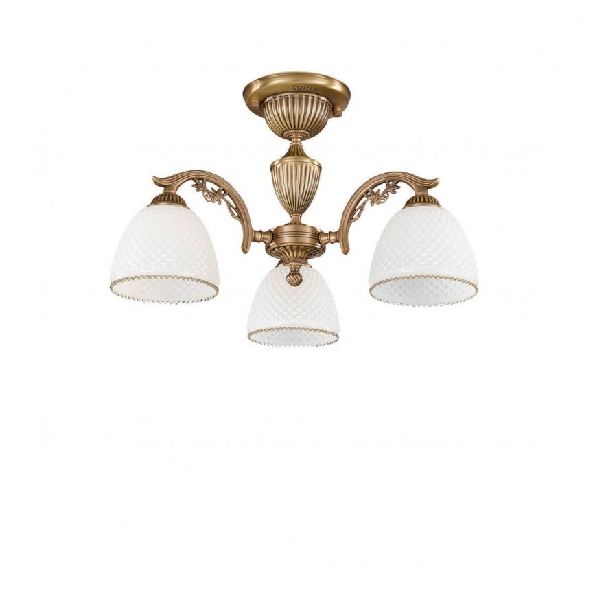 Lustra aplicata cu 3 brate clasic design italian din alama si sticla 8601 RA-PL. 8621/3