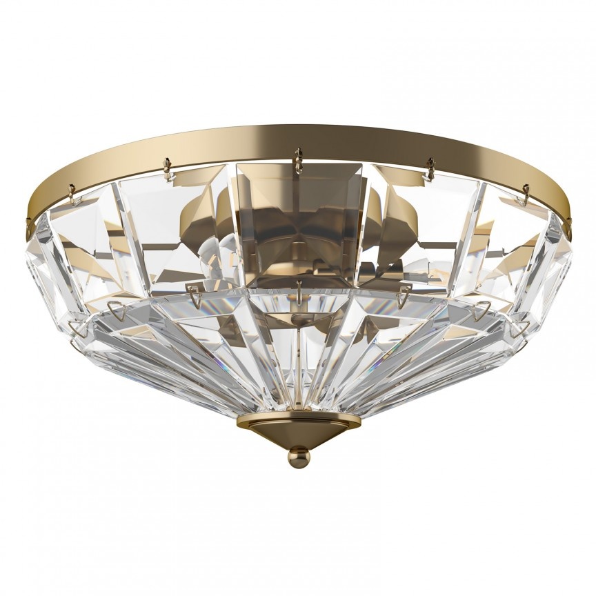 Lustra aplicata design neoclasic Facet auriu, diametru 39,6cm