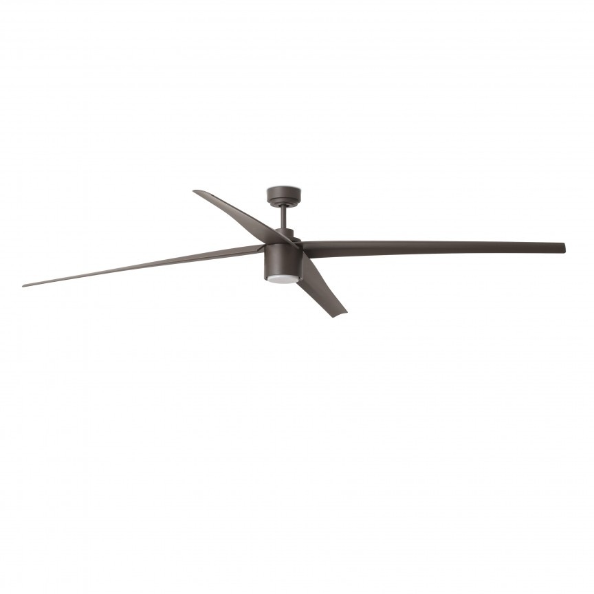 Lustra LED cu Ventilator si telecomanda design modern extra large ATTOS maro