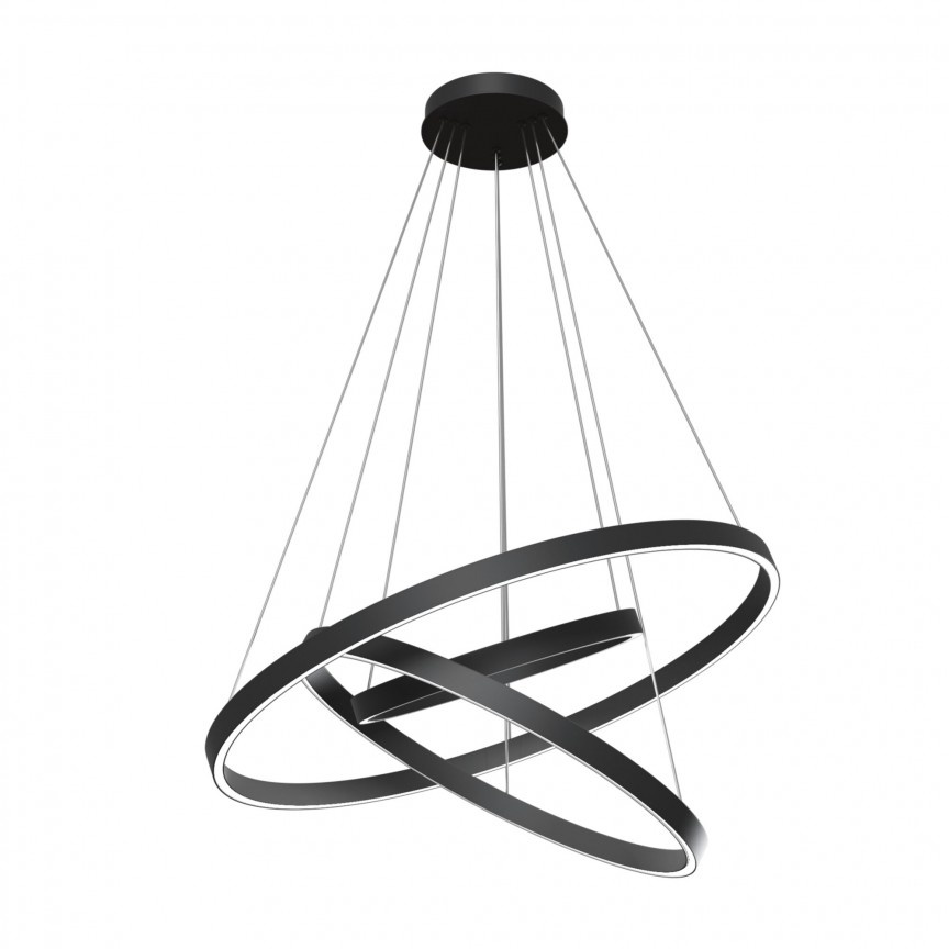 Lustra suspendata LED design tehnic Rim negru MYMOD058PL-L100B4K