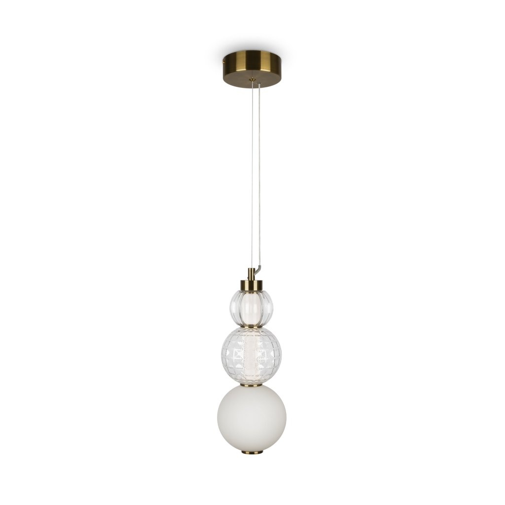 Pendul LED design modern Collar auriu, transparent, alb