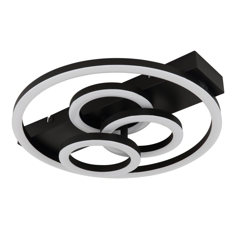 Plafoniera DARRYL I LED CCT neagra cu telecomanda pentru living