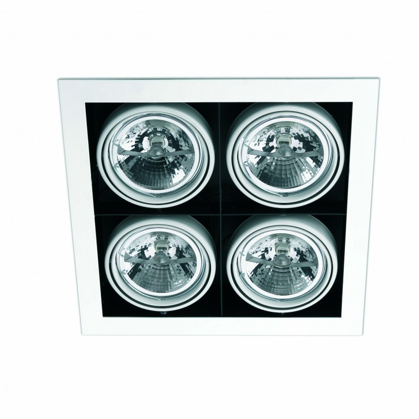 Plafoniera incastrabila cu 4 spoturi HELIO-5 Alb 43335