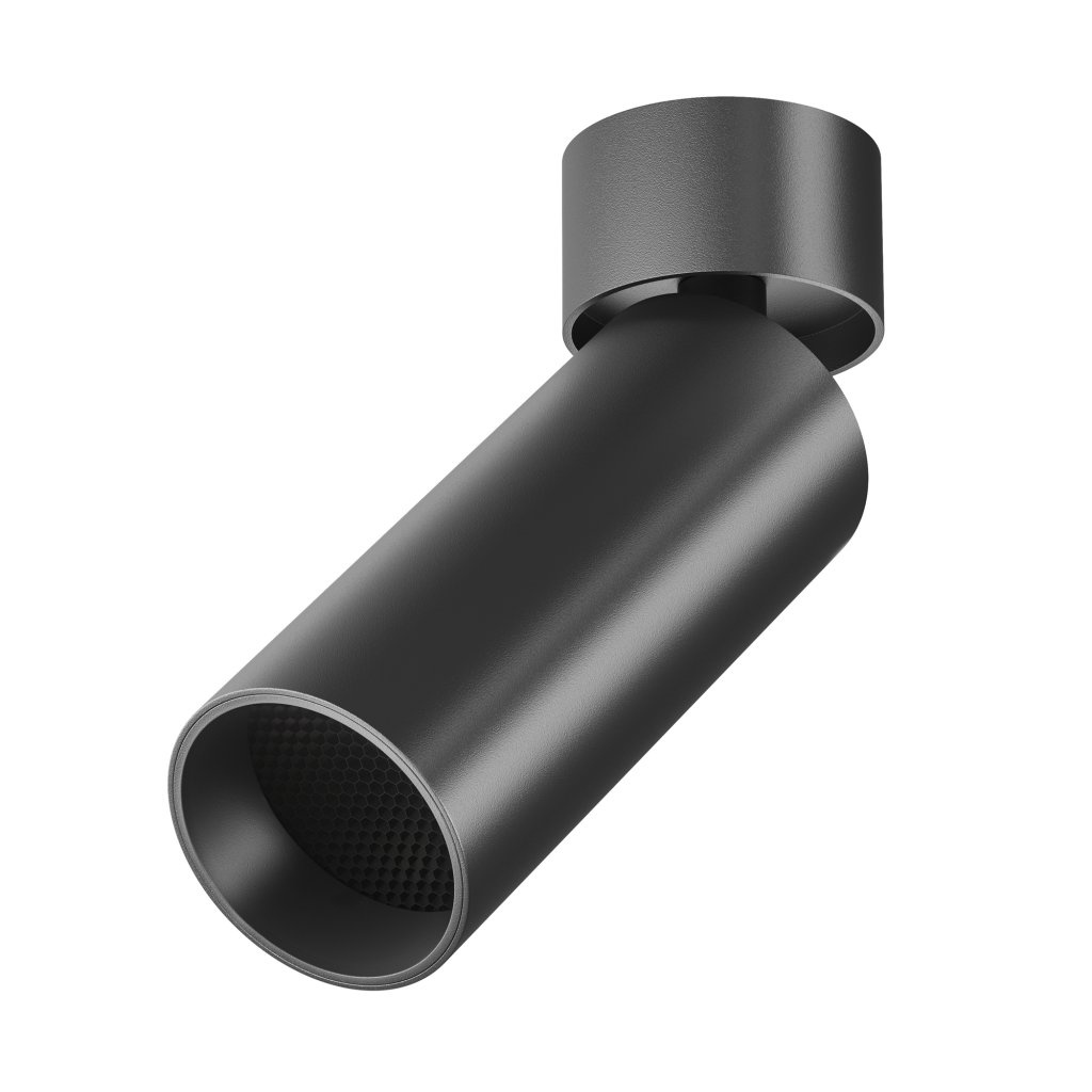Spot LED aplicat directionabil design tehnic Focus negru, 3000K