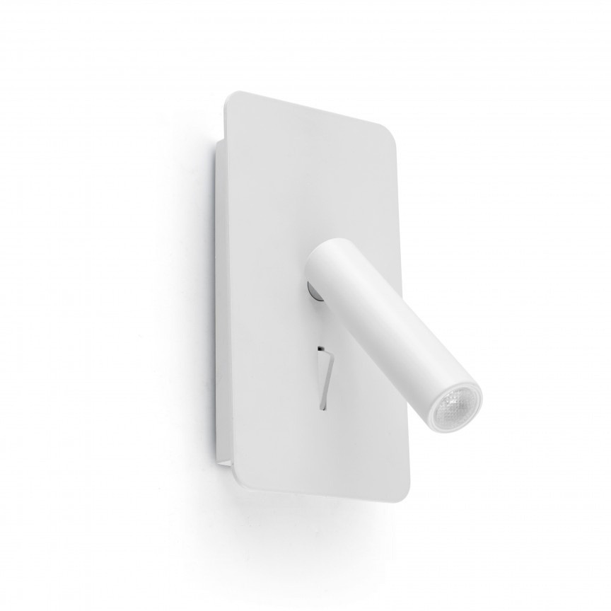 Aplica cu reader LED minimalista cu USB charger SUAU White