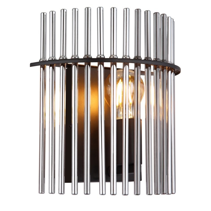 Aplica de perete, Metal Negru, Sticla Fumurie, GORLEY 15698W GL