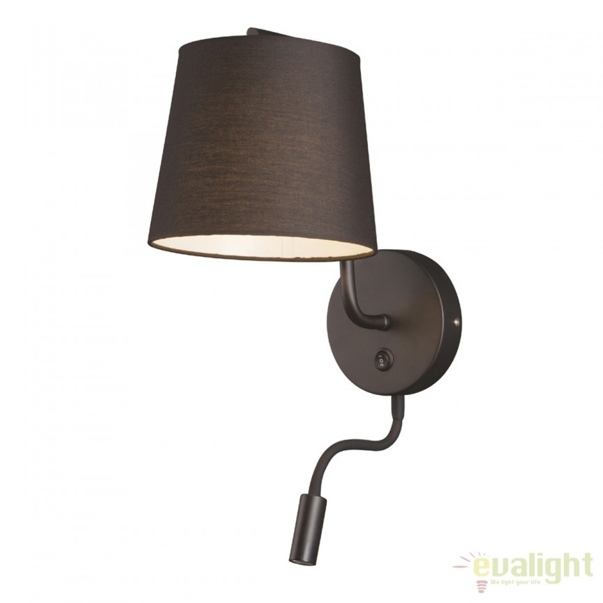 Aplica perete moderna cu reader LED CHICAGO neagra W0197 MX
