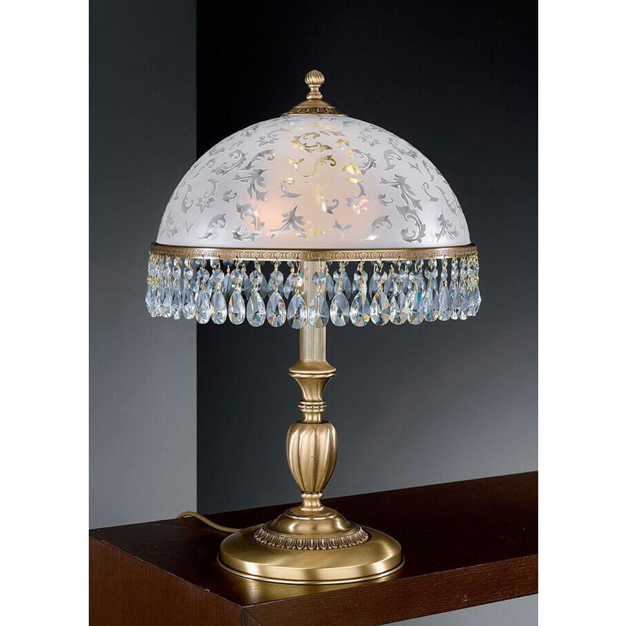 Lampa de masa design clasic realizata manual din alama si Cristal Scholer 6200