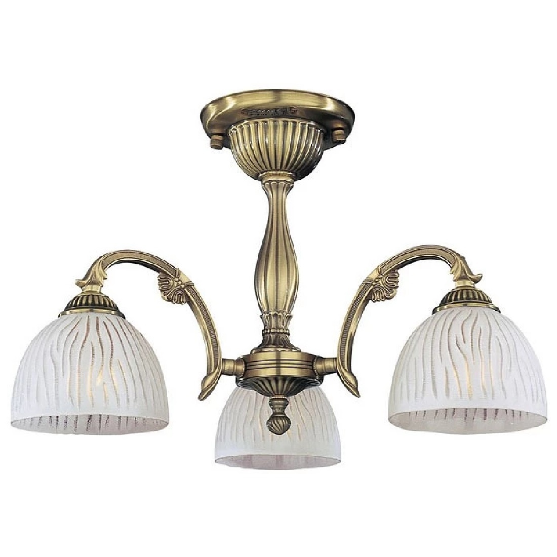 Lustra aplicata cu 3 brate clasica design italian din alama, sticla 5650 RA-PL. 5670/3