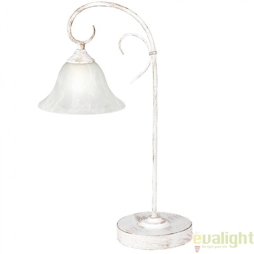 Veioza, Lampa de masa design VINTAGE, finisaj alb antic, Katherine 7187 RX