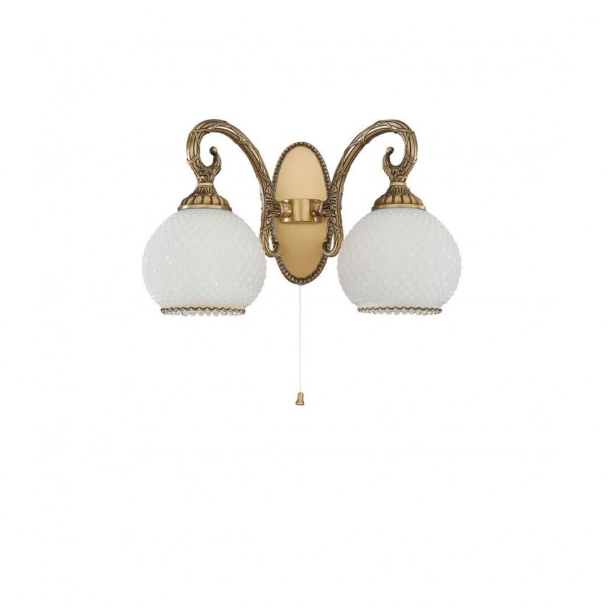 Aplica clasic design italian din alama, sticla 8400 RA-A.8400/2