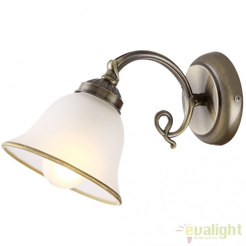 Aplica de perete clasica finisaj brass antique, Odin 60208W GL