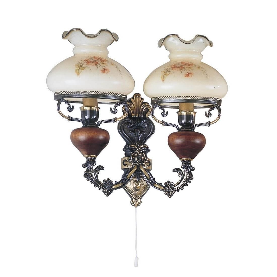 Aplica de perete design italian din alama cu lemn 636