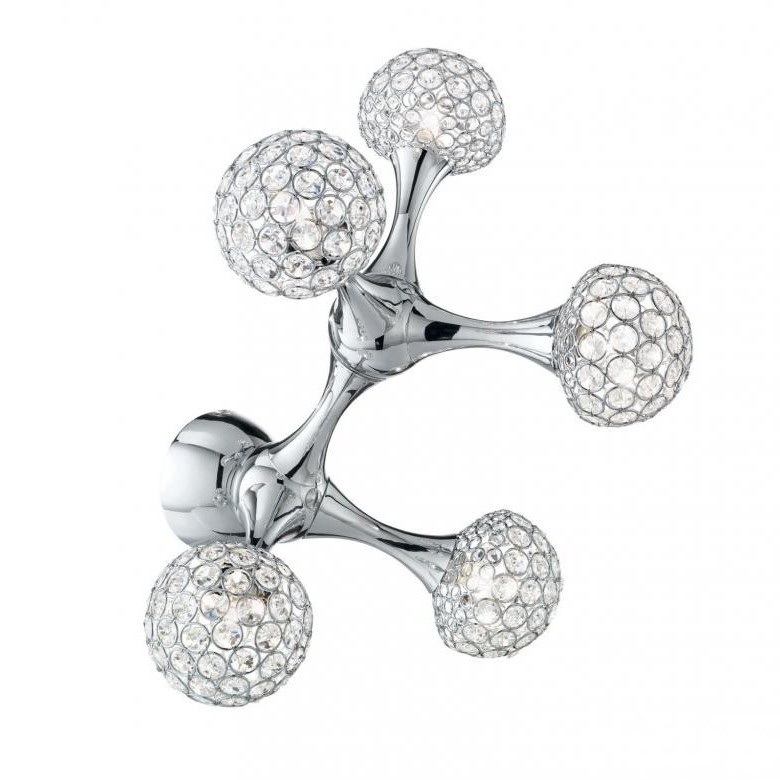 Aplica de perete moderna, finisaj cromat, NODI CRYSTAL PL5 098043