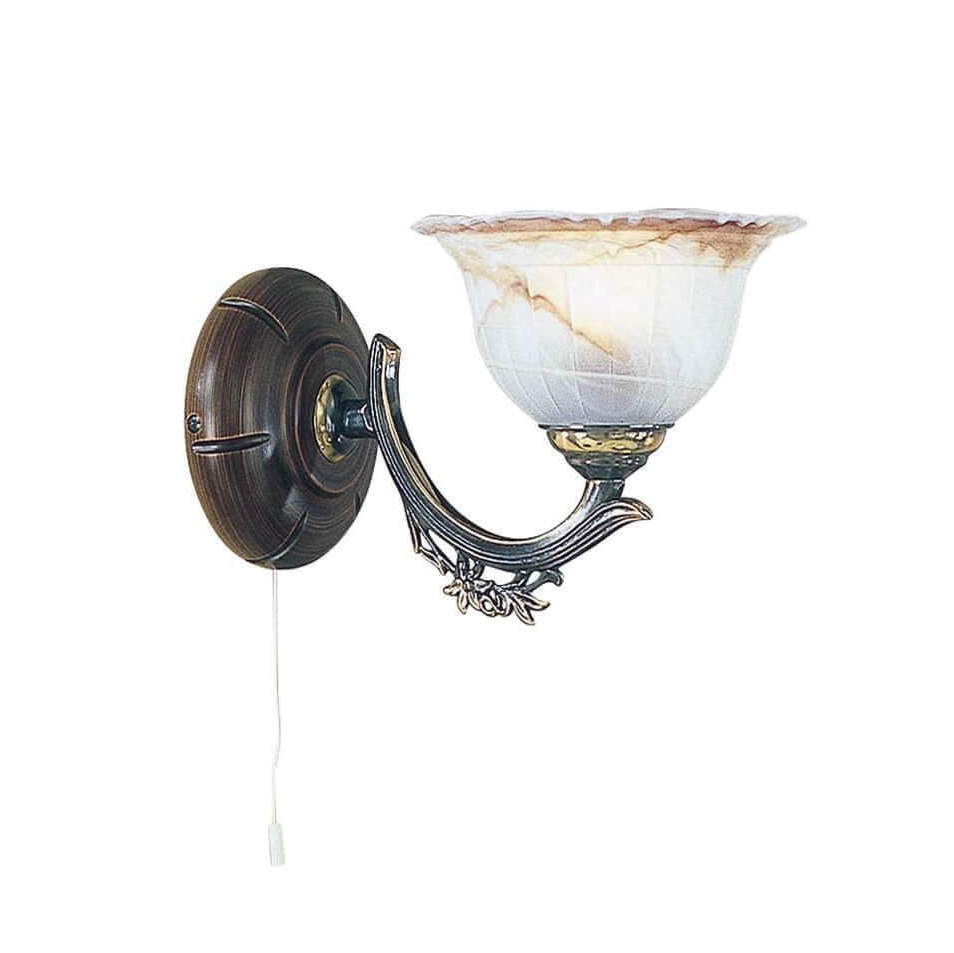 Aplica de perete rustica design italian din alama cu lemn 2801