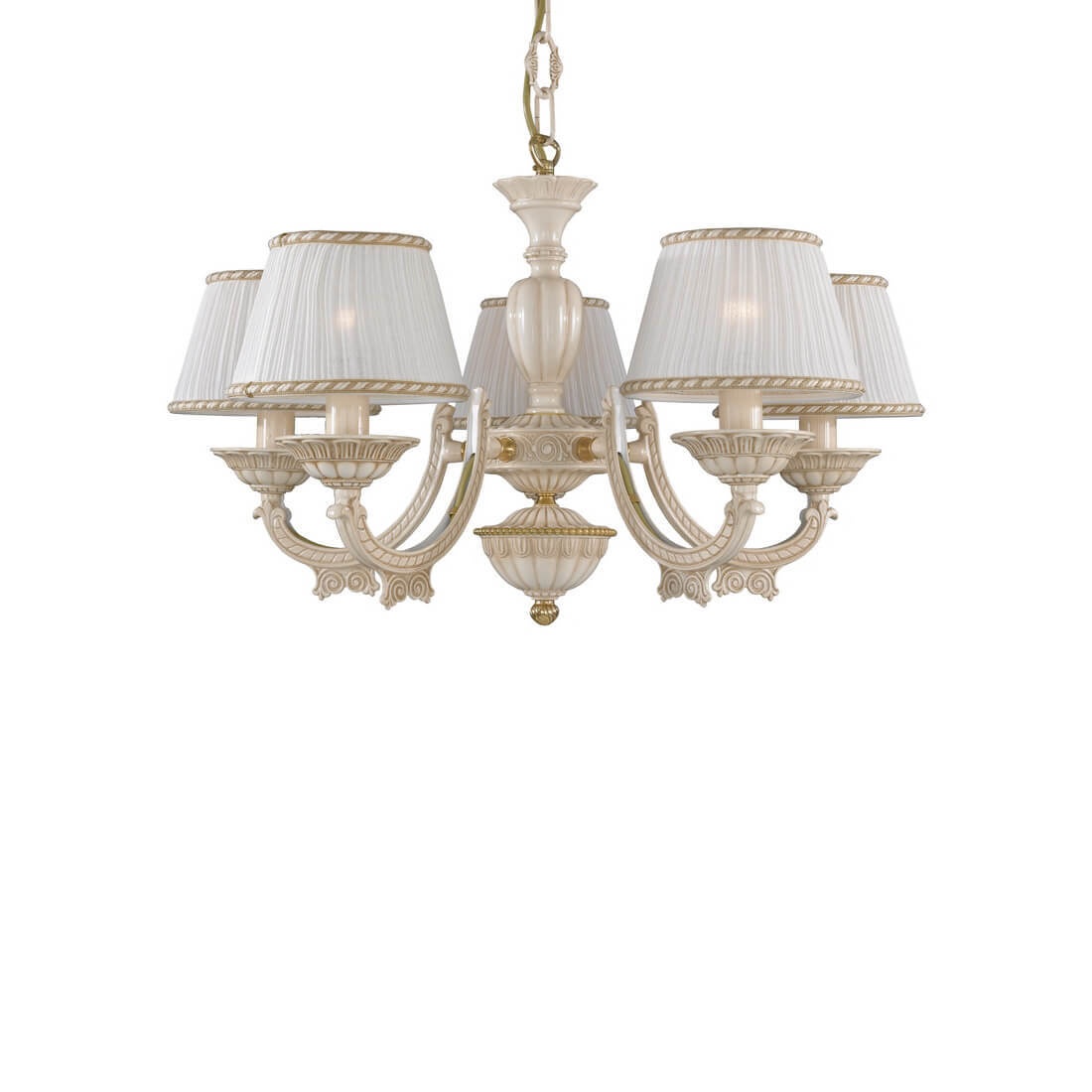 Candelabru cu 5 brate clasic design italian din alama 9660 RA-L. 9660/5