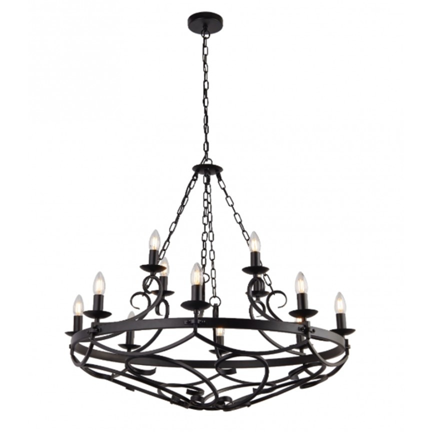 Candelabru design rustic Cartwheel Iii - 12lt 8912-12BK SRT