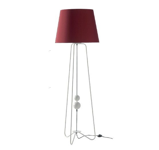 Lampadar, lampa de podea, abajur rosu, Satin 5367