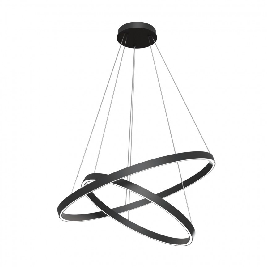 Lustra suspendata LED design tehnic Rim negru MYMOD058PL-L74B4K