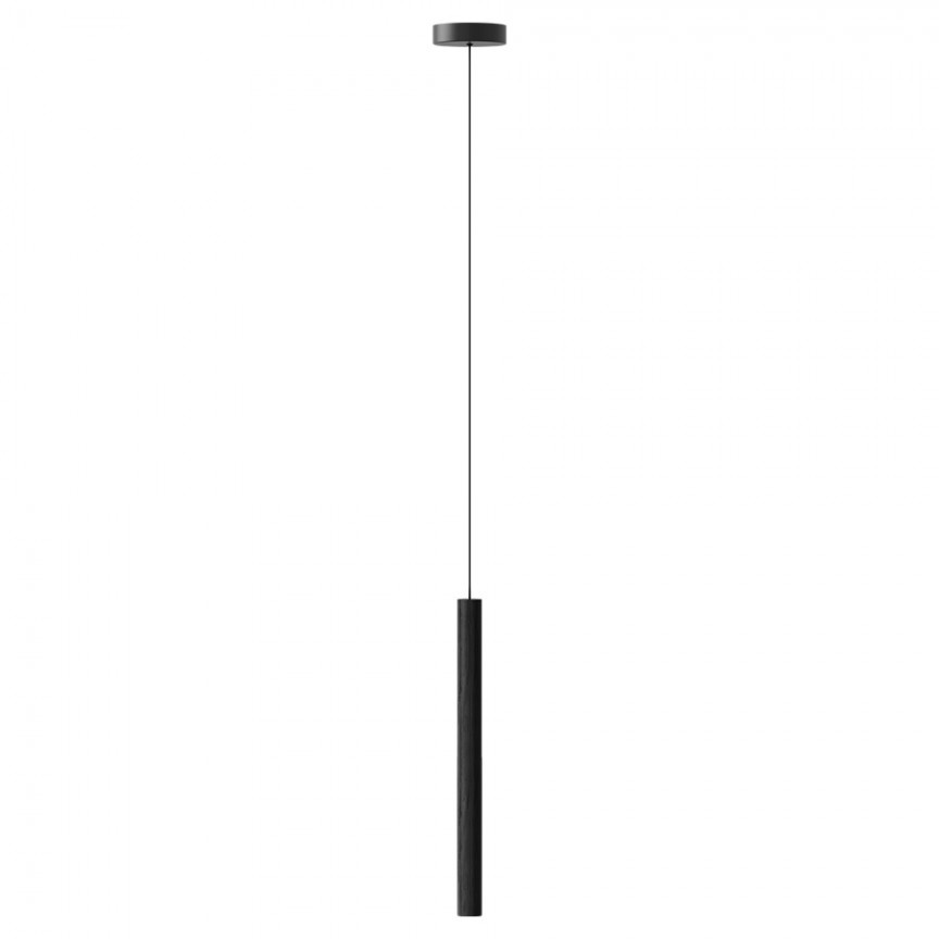 Pendul design minimalist din lemn cu spot LED încorporat Chimes tall - black oak 2235 VTC