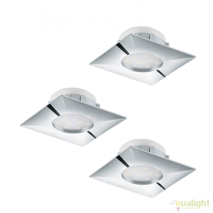 Set de 3 Spoturi LED incastrabile PINEDA crom 95802 EL