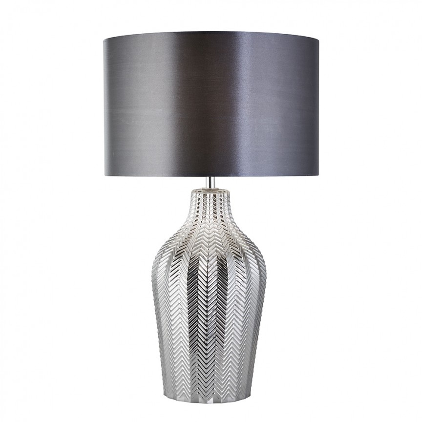 Veioza / Lampa eleganta stil modern Chevron gri/fumurie EU3452SM SRT