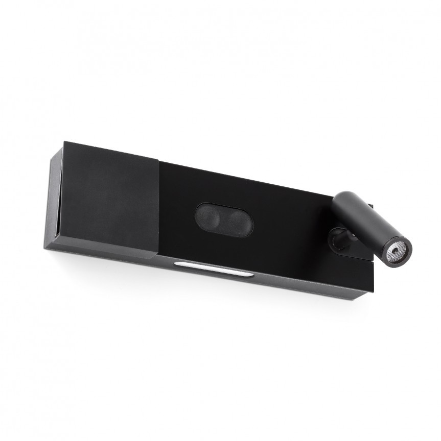 Aplica ambientala cu reader LED design ultra-modern MAGOS negru 20330