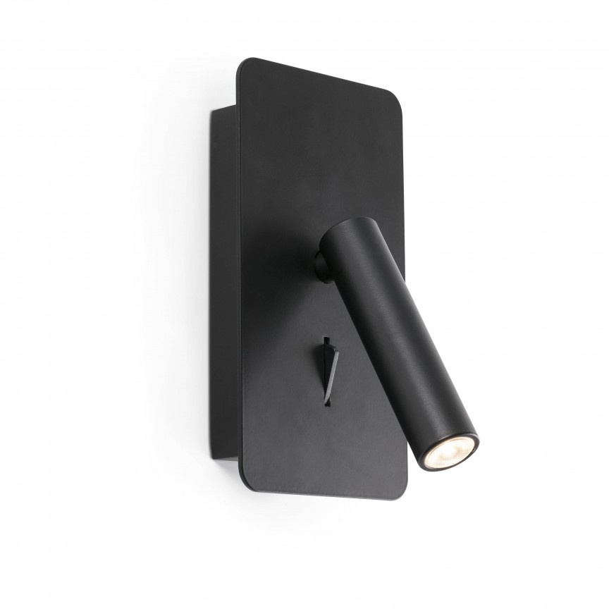 Aplica cu reader LED minimalista SUAU neagra 62118