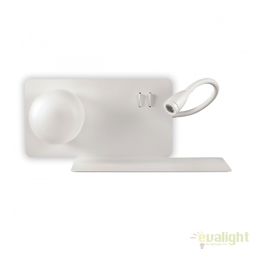 Aplica LED moderna cu reader LED cu port USB BOOK-2 AP2 174822
