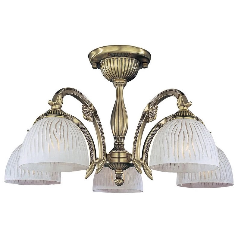Lustra aplicata cu 5 brate clasica design italian din alama, sticla 5650 RA-PL. 5670/5