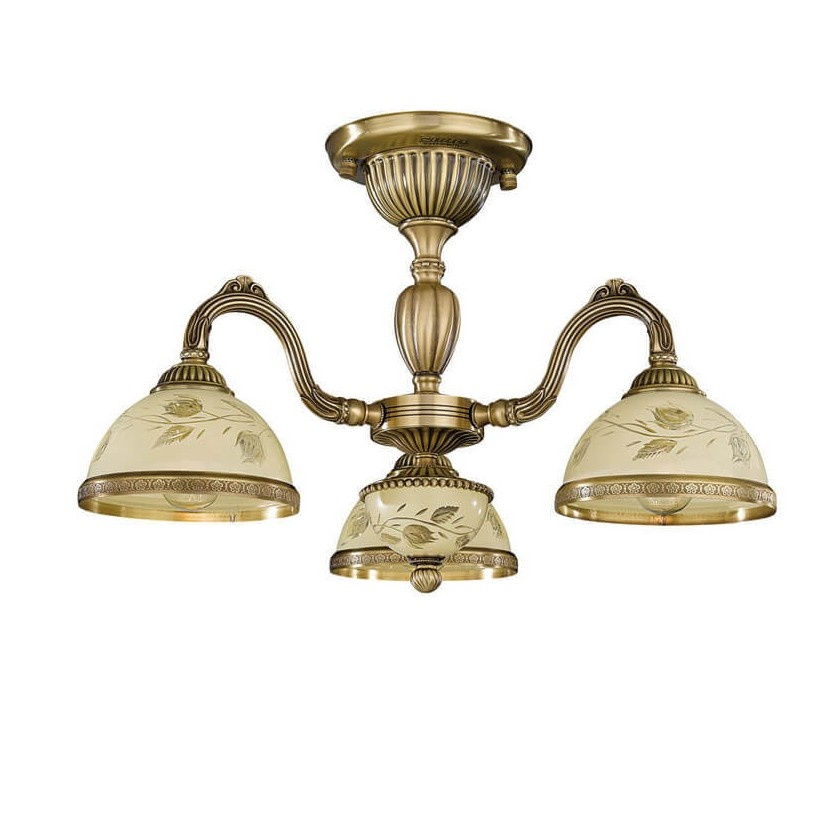 Lustra aplicata din alama cu sticla decorata design italian III 6208
