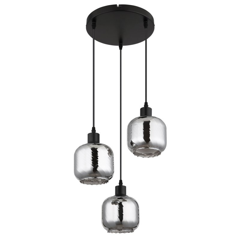 Lustra cu 3 pendule sticla fumurie XIA pentru sufragerie