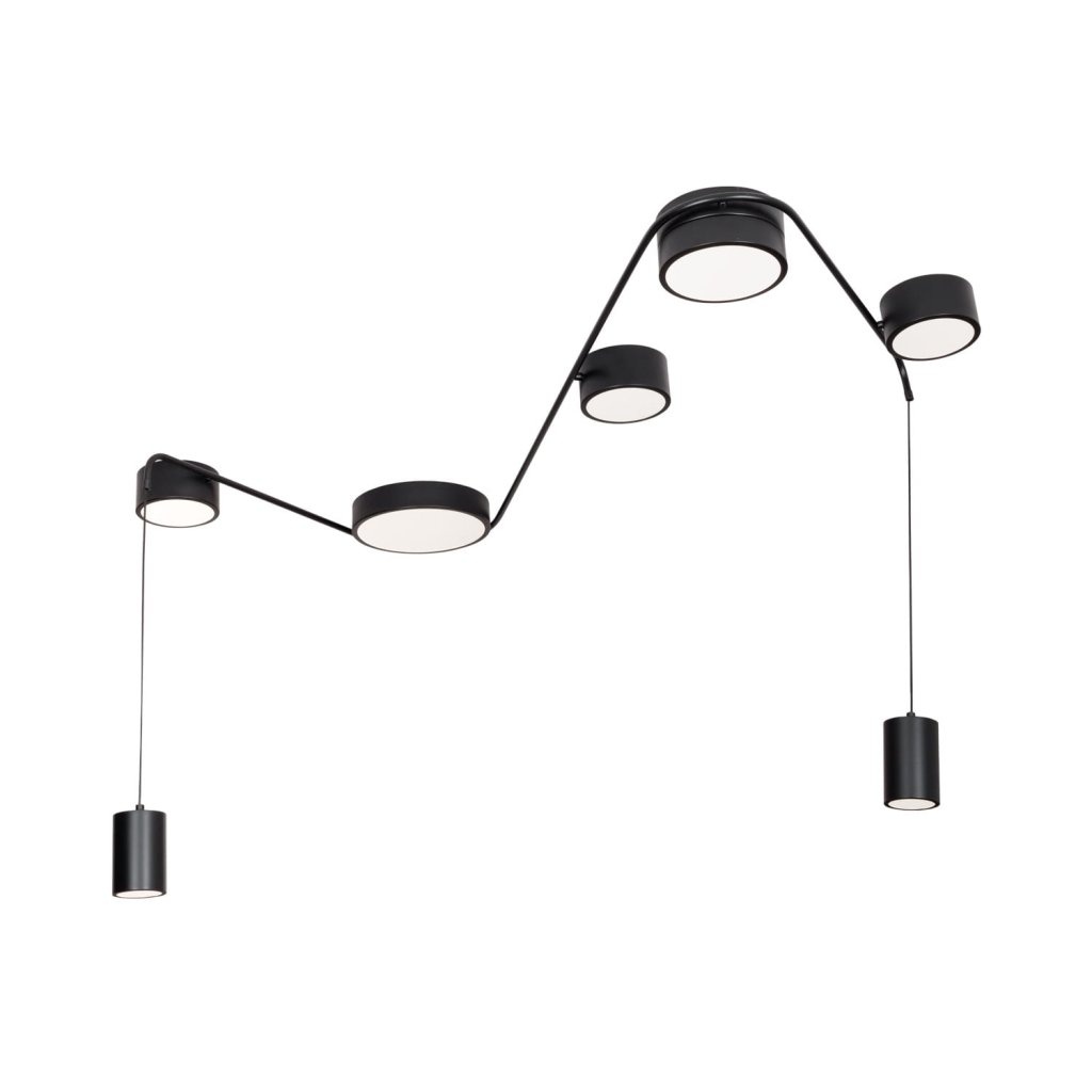 Lustra cu 7 spoturi LED, Negru, Zumaia I