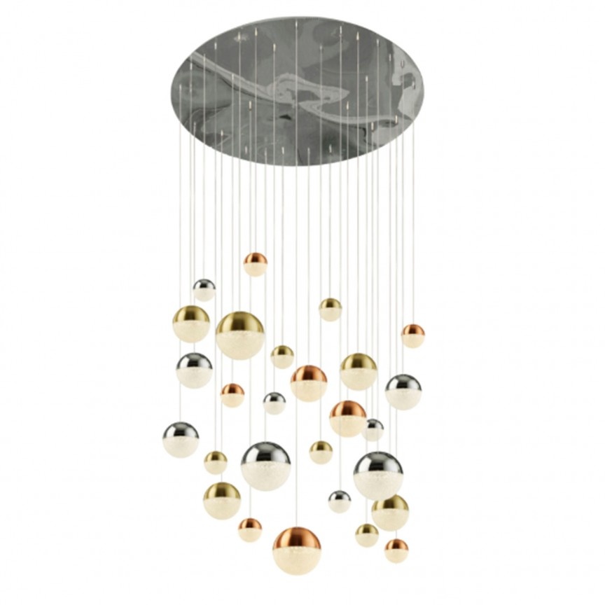 Lustra design modern cu 27 pendule LED Planets 27 4527-27 SRT
