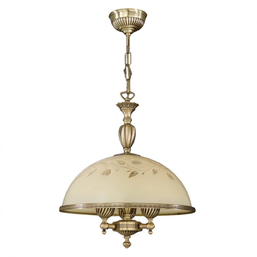 Lustra din alama cu sticla decorata design italian D-38cm 6208