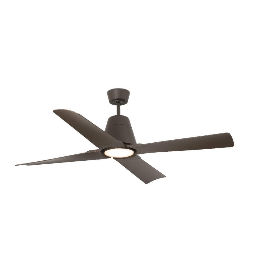 Lustra LED cu Ventilator si telecomanda design modern TYPHOON maro