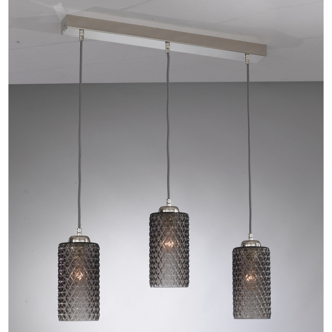 Lustra moderna cu 3 pendule design italian 10000 fumuriu